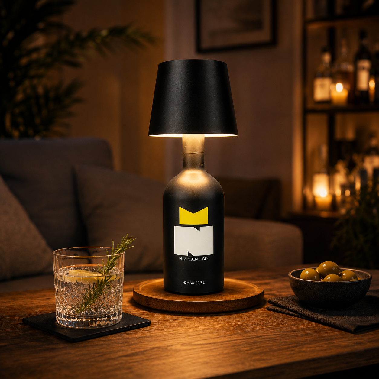 Lampenschirm für NILS KOENIG Ginflasche | Flaschenlampe